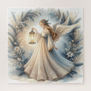 Quebra-cabeça Anjo Celestial de Inverno Lanterna da Paz