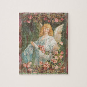 Quebra-cabeça Anjo com rosas