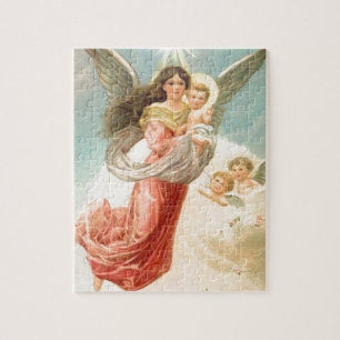 Quebra-cabeça Anjo-da-guarda com crianças