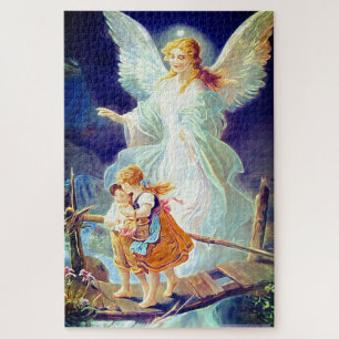 Quebra-cabeça Anjo-da-guarda, ponte de cruzamento das crianças
