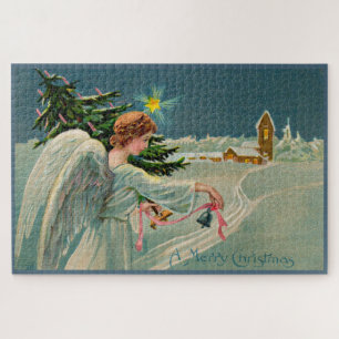 Quebra-cabeça Anjo de Natal de 1908 Um Feliz Natal
