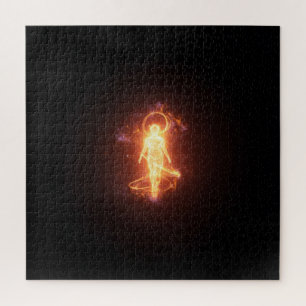 Quebra-cabeça Anjo Espiritual de Energia no Espaço Exterior Escu
