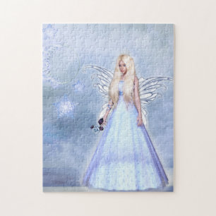 Quebra-cabeça Anjo feminino em azul