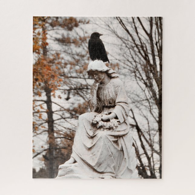 Quebra-cabeça Anjo Gótico de Outono e Corvo (Vertical)