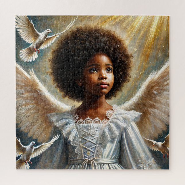 Quebra-cabeça Anjo Negra Com Afro (Vertical)