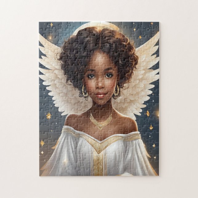 Quebra-cabeça Anjo Negro Gracioso com Halo (Vertical)