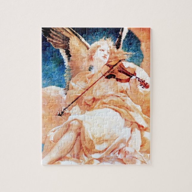 Quebra-cabeça Anjo que joga a pintura do violino (Vertical)