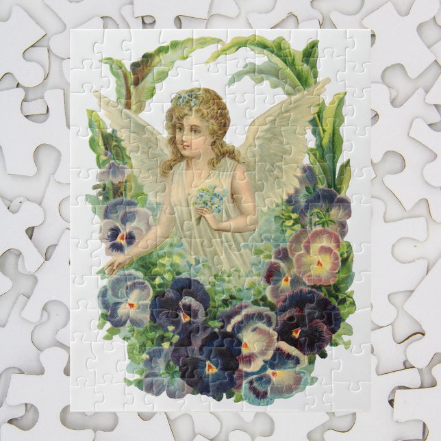 Quebra-cabeça Anjo Vitoriano da Páscoa com Flores de Amor-Perfei (Criador carregado)