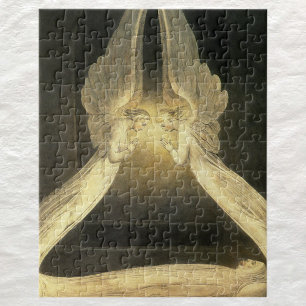 Quebra-cabeça Anjos de Vintage rezando sobre o Cristo de Jesus n