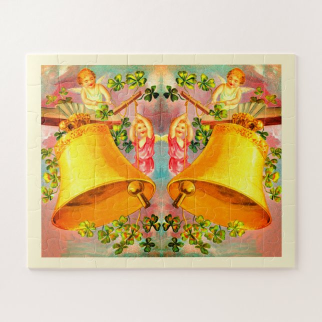 Quebra-cabeça Anjos tocando sinos arte (Horizontal)