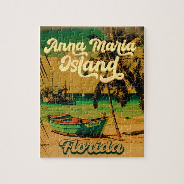 Quebra-cabeça Anna Maria Island Florida Beach Retro Souvenir (Vertical)