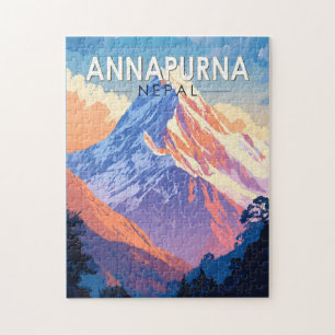 Quebra-cabeça Annapurna Nepal Viagem Art Vintage
