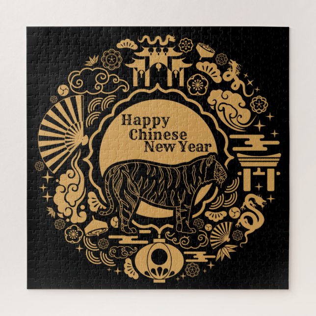 Quebra-cabeça Ano Novo Chinês do Tigre (Vertical)