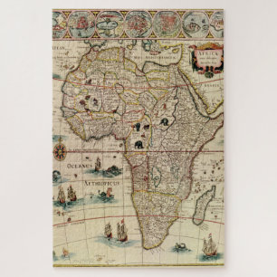 Quebra-cabeça Antecipação do Mapa Africano DIY Numero de Mesa de
