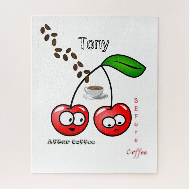Quebra-cabeça Antes e Após Cerejas De Café (Vertical)