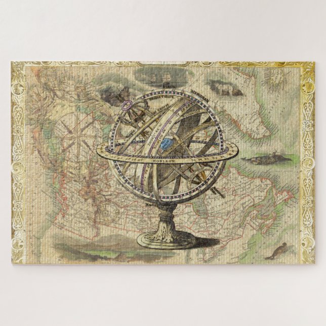 Quebra-cabeça Antiga América Britânica Explora o Mapa de Bens Po (Horizontal)