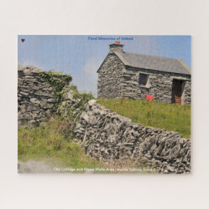 Quebra-cabeça Antiga Cabana e Paredes de Pedra Galway Irlanda. Q