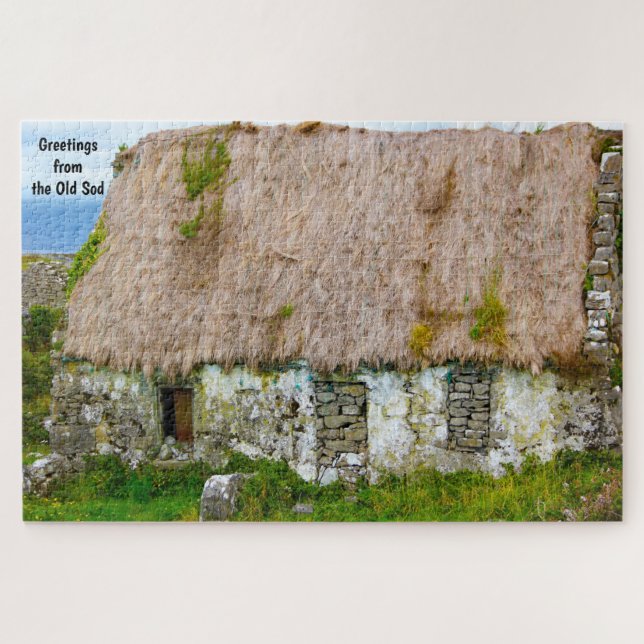 Quebra-cabeça Antiga Cabana Irlandesa Galway Irlanda. Quebra-Cab (Horizontal)