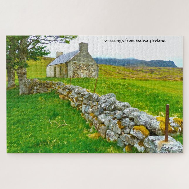 Quebra-cabeça Antiga Cabana Irlandesa Galway Irlanda. Quebra-Cab (Horizontal)