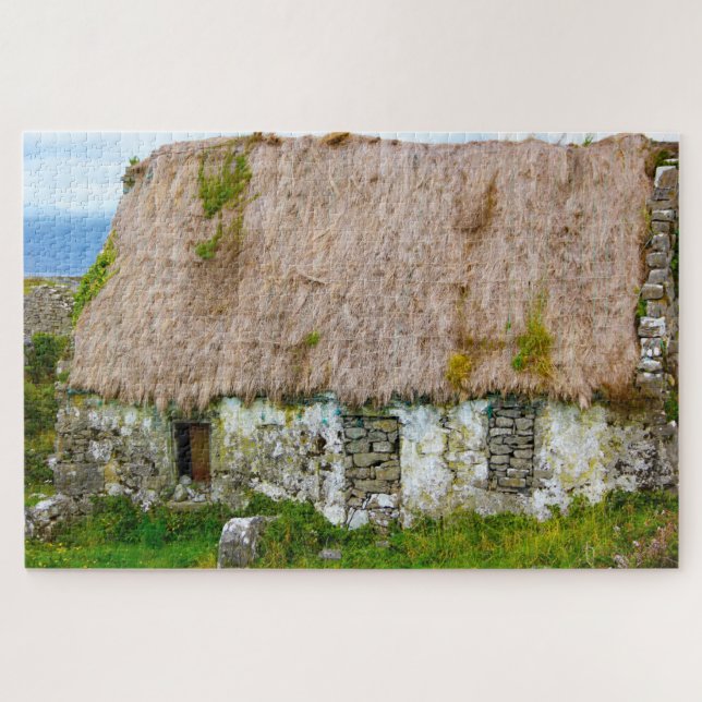 Quebra-cabeça Antiga Cottage Irlandesa Galway Irlanda. (Horizontal)