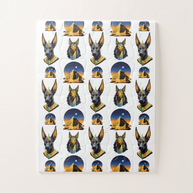 Quebra-cabeça Antiga Pirâmide do Egito, Anubis - Design (Vertical)