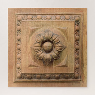 Quebra-cabeça Antiga placa floral italiana de terracotta, azulej