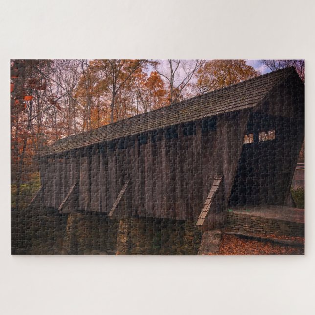 Quebra-cabeça Antiga ponte coberta História Cênica de Fotografia (Horizontal)