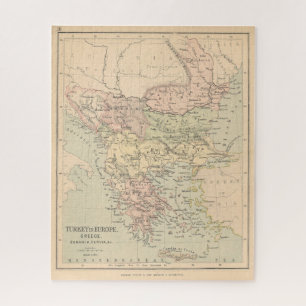Quebra-cabeça Antiga Turquia e Mapa de Grécia Jigsera Quebra-ca