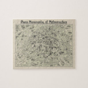 Quebra-cabeça Antigo Mapa De Paris