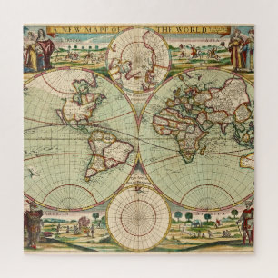 Quebra-cabeça Antigo Mapa Geral da Vintagem Antiga do Mundo