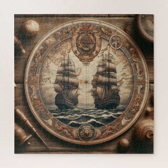 Quebra-cabeça Antigos Navios Holandeses (Países Baixos) à Vela (Vertical)