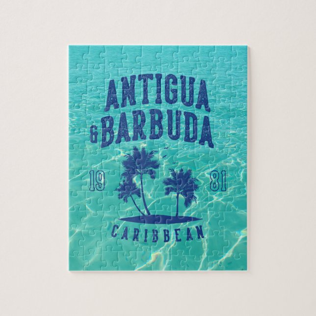 Quebra-cabeça Antigua e Barbuda Palmeira do Caribe (Vertical)