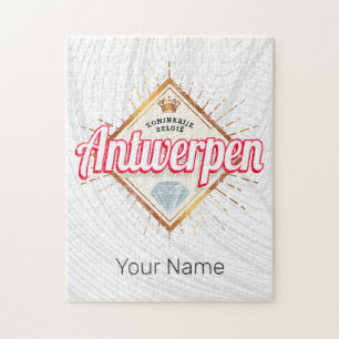 Quebra-cabeça Antwerp Flanders Bélgica Retro Vintage Souvenir