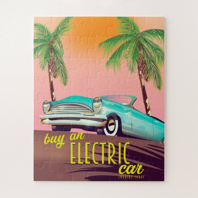 Quebra-cabeça Anúncio Antigo de Carro Elétrico (Vertical)