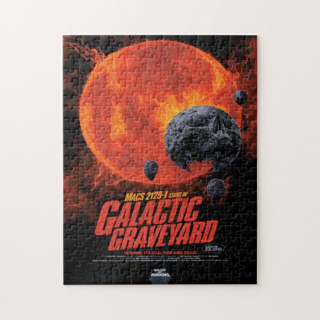 Quebra-cabeça Anúncio de Filme de Terror Sci-Fi, Cemitério Galác (Vertical)