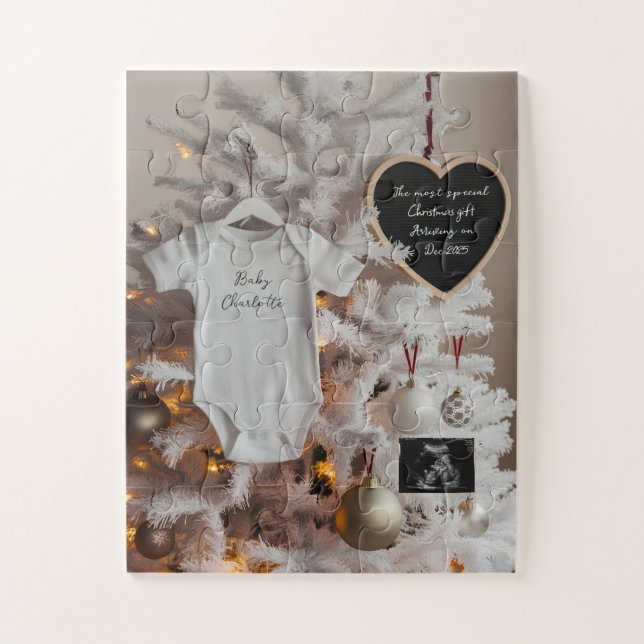 Quebra-cabeça Anúncio de gravidez com árvore de Natal elegante (Vertical)