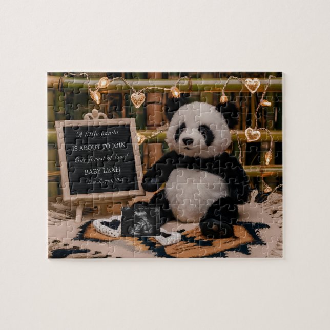 Quebra-cabeça Anúncio de Gravidez de Panda Adorável Fofinho (Horizontal)