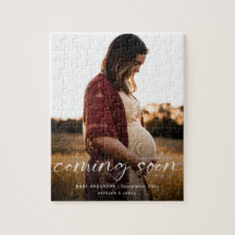 Anúncio de Gravidez Foto Presente de Bebê Em Breve