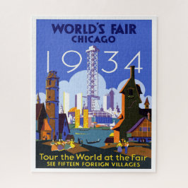 Quebra-cabeça Anúncio de Viagem Justo do Mundo de Chicago de 193