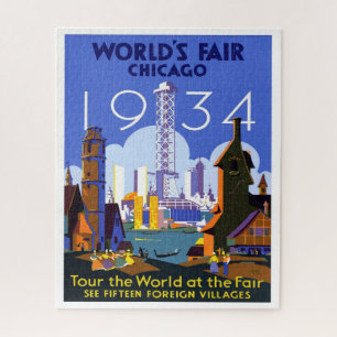 Quebra-cabeça Anúncio de Viagem Justo do Mundo de Chicago de 193