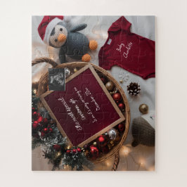 Quebra-cabeça Anúncio festivo da gravidez no cesto de Natal