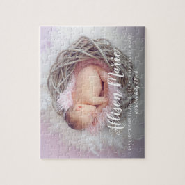 Quebra-cabeça Anúncio Personalizado de Bebê Recém-Nascido Presen