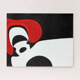 Quebra-cabeça Ao Sr. Redd: Abstrato Preto, Branco e Vermelho