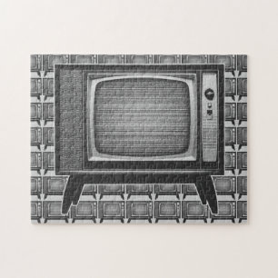 Quebra-cabeça Aparelho de televisão retro do pop art
