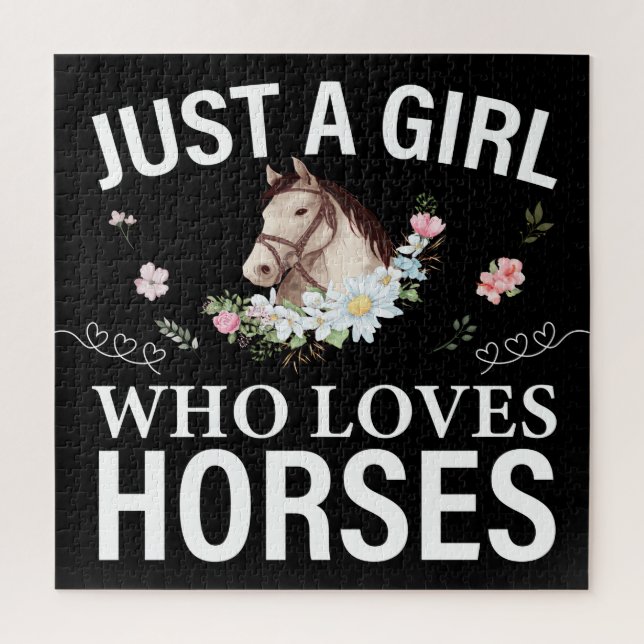 Quebra-cabeça Apenas Uma Menina Que Ama Cavalos Florais    (Vertical)