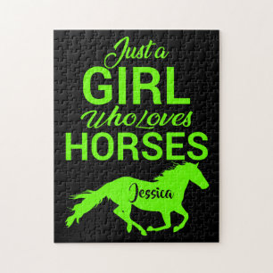 Quebra-cabeça Apenas Uma Menina Que Ama Cavalos Personalizados  