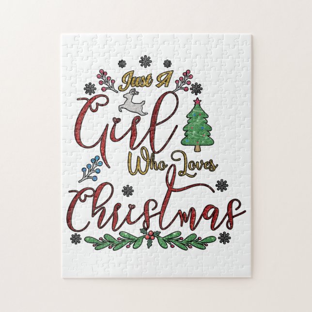 Quebra-cabeça Apenas Uma Menina Que Ama O Natal (Vertical)