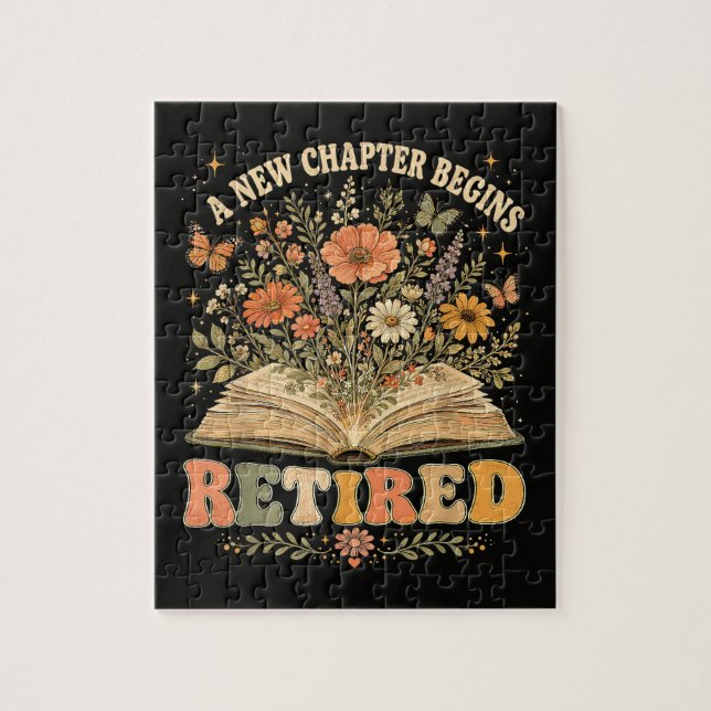 Quebra-cabeça Aposentado Um Novo Capítulo Começa Livro Floral Re (Vertical)