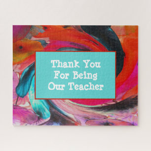 Quebra-cabeça Apreciação de Professores Obrigados Tie Dye Vivid