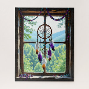 Quebra-cabeça Apreciador de Sonhos na Janela Arte Boho